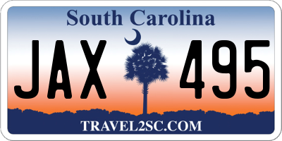 SC license plate JAX495
