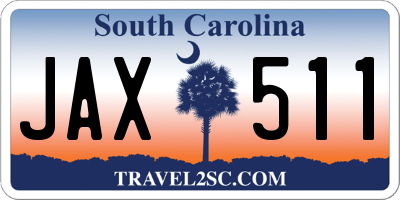 SC license plate JAX511