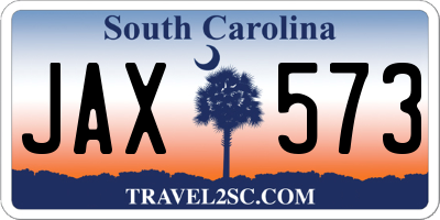 SC license plate JAX573