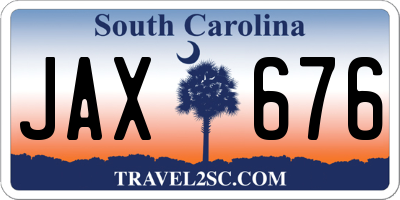 SC license plate JAX676