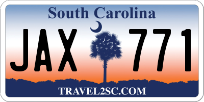 SC license plate JAX771