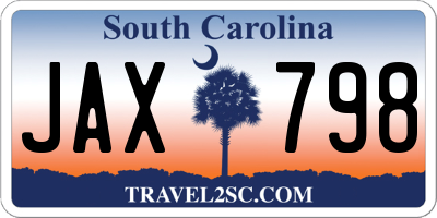 SC license plate JAX798