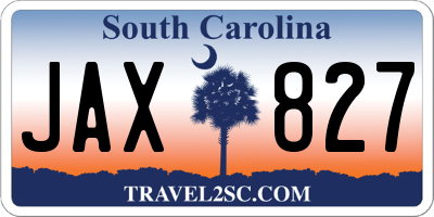 SC license plate JAX827