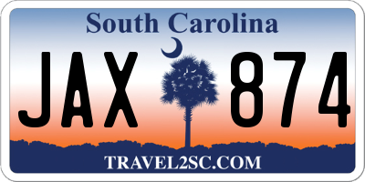 SC license plate JAX874