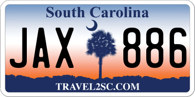 SC license plate JAX886