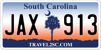 SC license plate JAX913