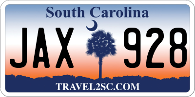 SC license plate JAX928