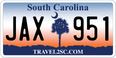 SC license plate JAX951