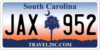 SC license plate JAX952