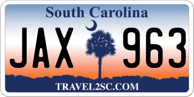 SC license plate JAX963