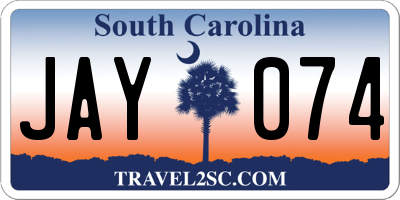 SC license plate JAY074