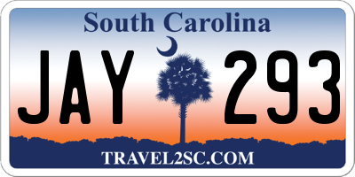 SC license plate JAY293