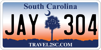 SC license plate JAY304