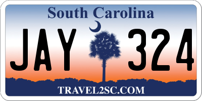 SC license plate JAY324