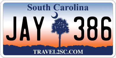 SC license plate JAY386