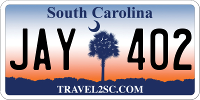 SC license plate JAY402