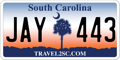 SC license plate JAY443
