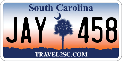 SC license plate JAY458
