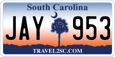 SC license plate JAY953