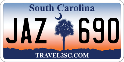 SC license plate JAZ690