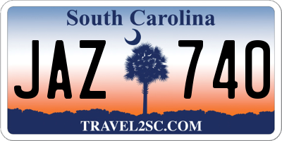 SC license plate JAZ740
