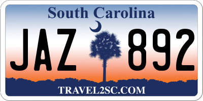 SC license plate JAZ892