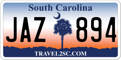 SC license plate JAZ894