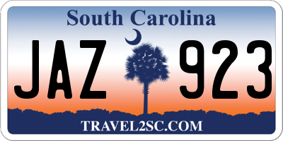SC license plate JAZ923
