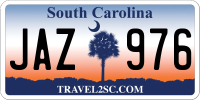 SC license plate JAZ976