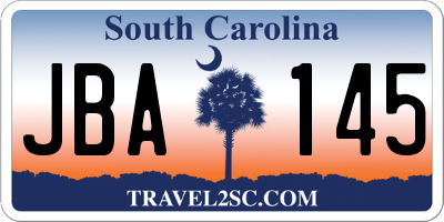 SC license plate JBA145