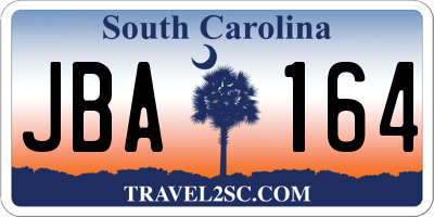 SC license plate JBA164