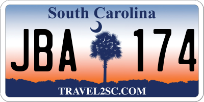 SC license plate JBA174