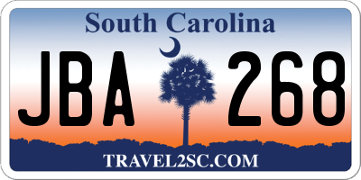 SC license plate JBA268