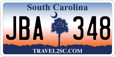 SC license plate JBA348