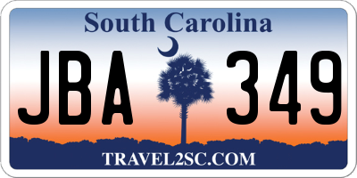 SC license plate JBA349