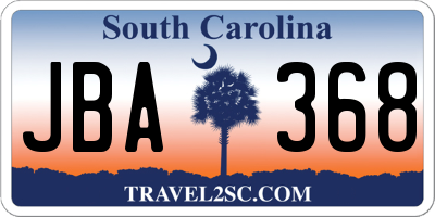 SC license plate JBA368