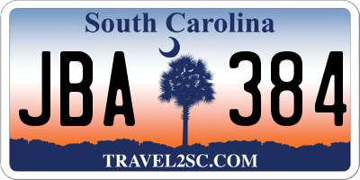 SC license plate JBA384