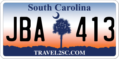 SC license plate JBA413