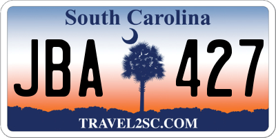 SC license plate JBA427