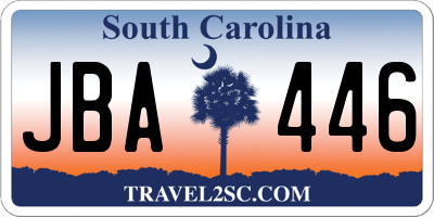 SC license plate JBA446