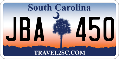 SC license plate JBA450