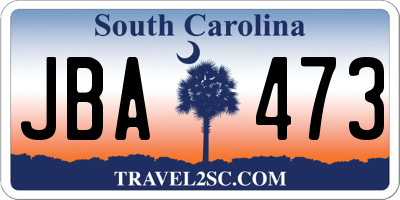 SC license plate JBA473