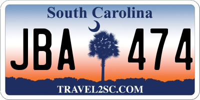 SC license plate JBA474