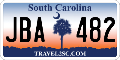 SC license plate JBA482