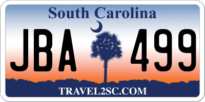 SC license plate JBA499