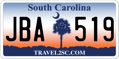 SC license plate JBA519