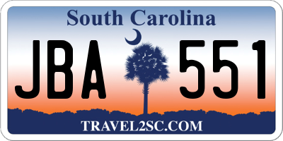SC license plate JBA551