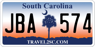 SC license plate JBA574