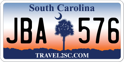 SC license plate JBA576