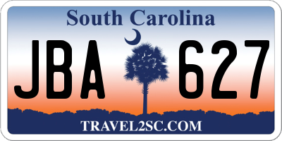 SC license plate JBA627